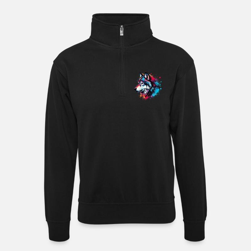 Loup - Sweat col montant zippé unisexe - noir