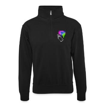 Graffiti Spraydose Kunst Strassenkunst Sprayer - Unisex Pullover mit Zip-Kragen - Schwarz - Vorne