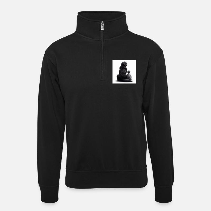 Bouvier bernois - Sweat col montant zippé unisexe - noir
