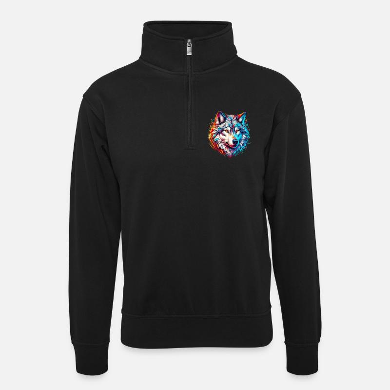 Loup - Sweat col montant zippé unisexe - noir