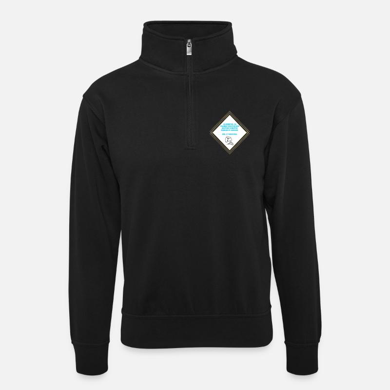 Ich kann nicht - Unisex Pullover mit Zip-Kragen - Schwarz