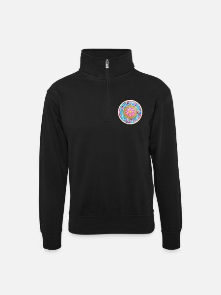 Sjæle Lotus - Sonja Ariel von Staden - Unisex-sweatshirt med zipkrave - sort