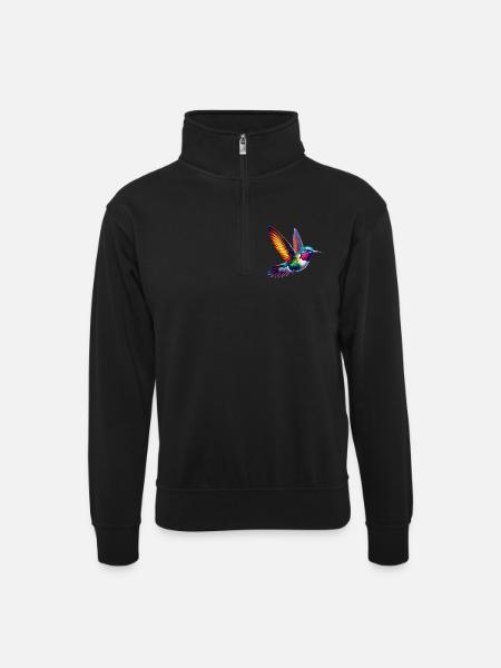 Colibri - Sweat col montant zippé unisexe - noir