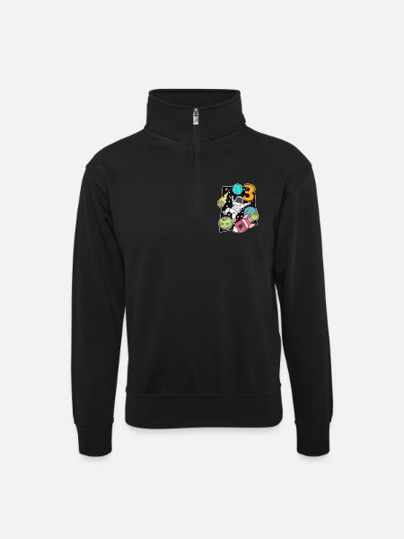 3 Birthday Boy Astronaut - Unisex sweater with zip collar - black
