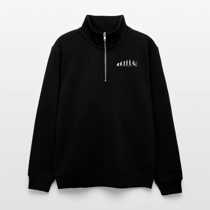 Developer Evolution Computerfreak Open Source Unisex Pullover mit Zip-Kragen