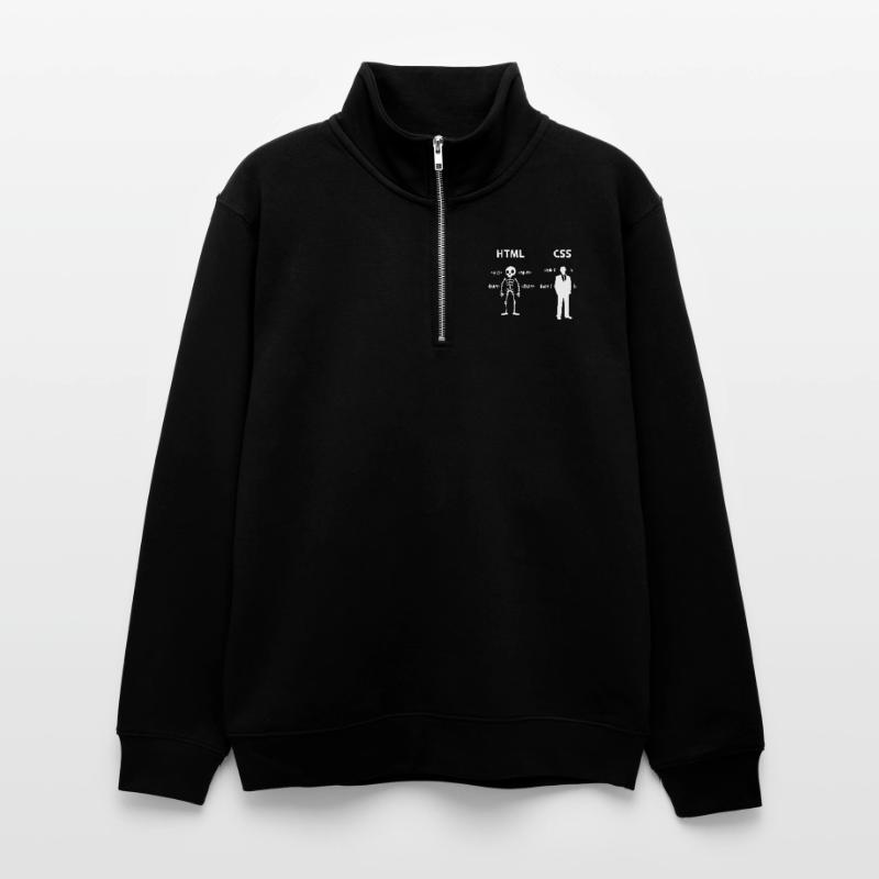 Code Css C++ Php Java Développeur Code Scripting Sweat col montant zippé unisexe