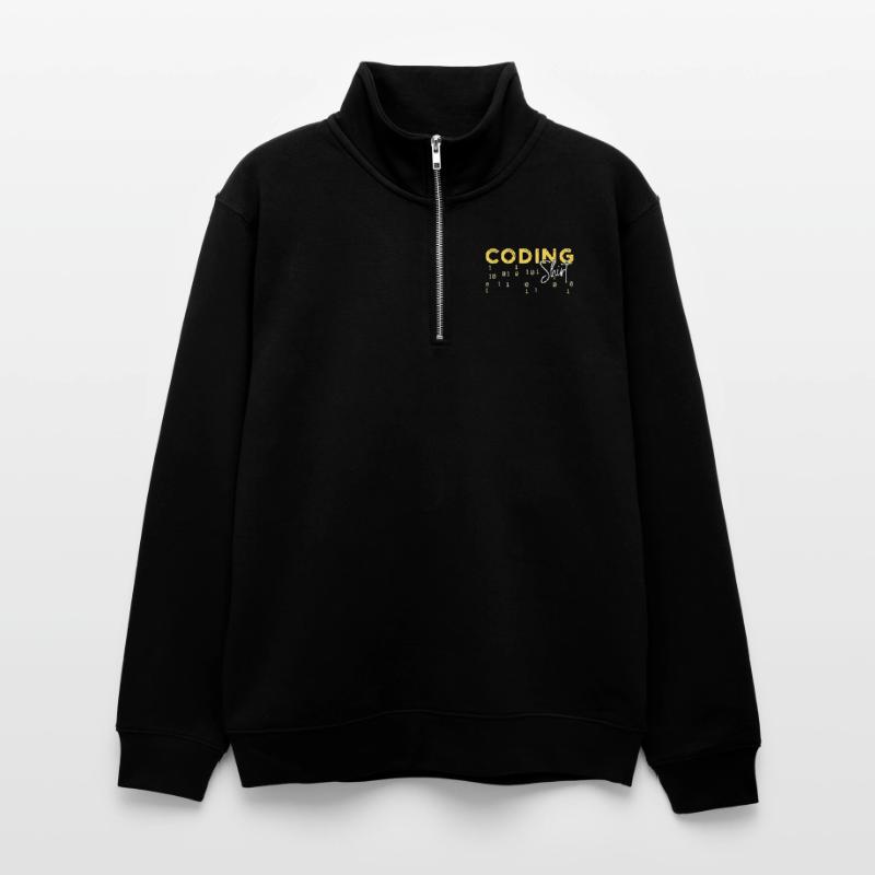 Coden Statement Developer Programmer Scripting Unisex sweater with zip collar