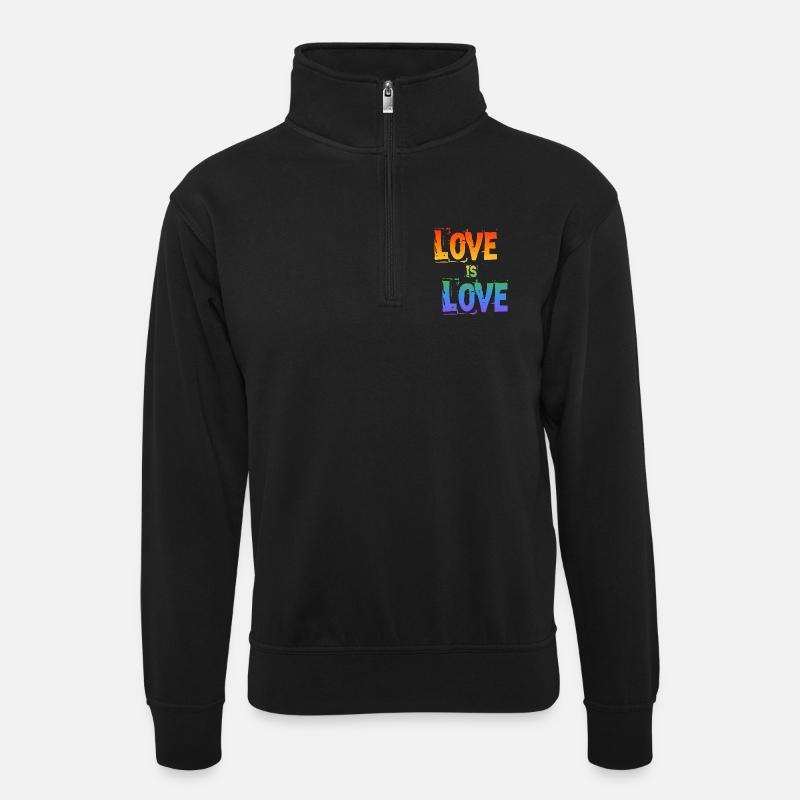L’amour, c’est l’arc-en-ciel - Sweat col montant zippé unisexe - noir