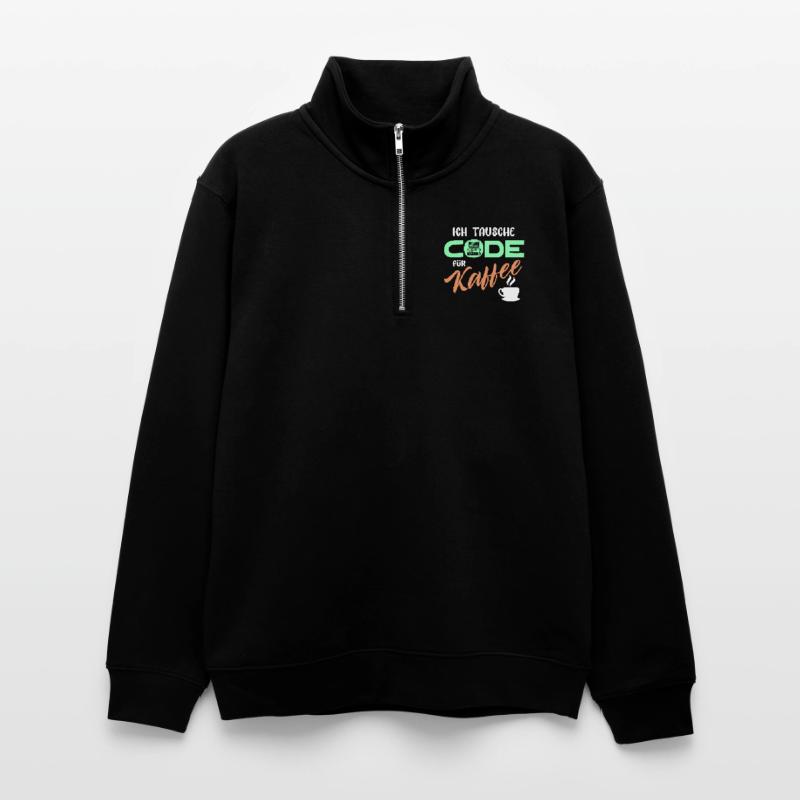 Code Developer Statement Programmierer Computer Unisex Pullover mit Zip-Kragen