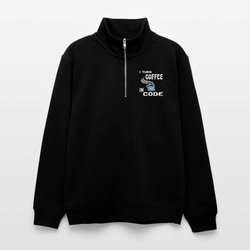 Developer Computerfreak Statement Programmierer Unisex Pullover mit Zip-Kragen