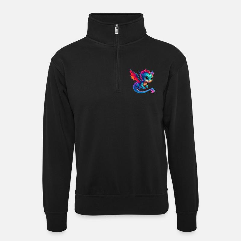 Dragon - Sweat col montant zippé unisexe - noir