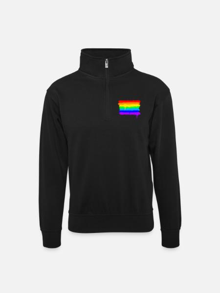 Pride Rainbow Colours / RGB Graffiti - Unisex sweater with zip collar - black
