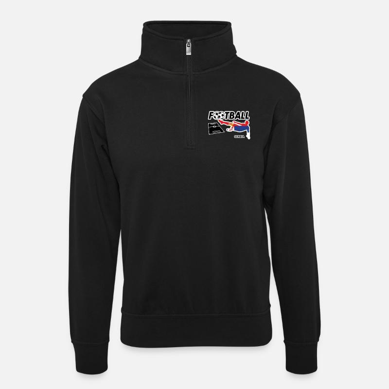 Fußball Fieber Serbien - Unisex Pullover mit Zip-Kragen - Schwarz