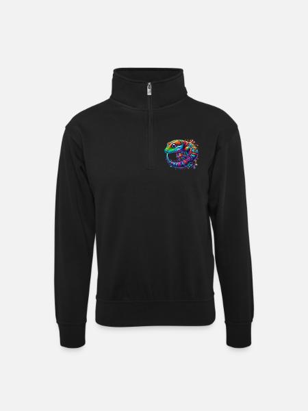 Gecko - Sweat col montant zippé unisexe - noir