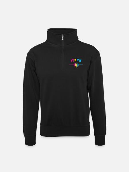 LGBT Pride Month - IYKYK Pansexual - Unisex sweater with zip collar - black