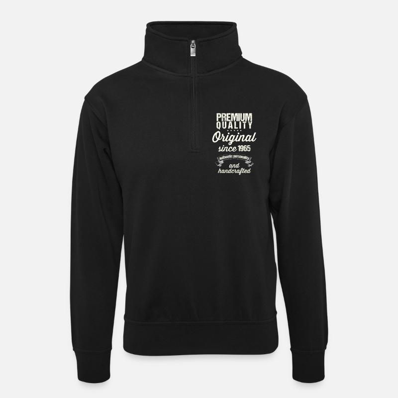 Né en 1965 - Sweat col montant zippé unisexe - noir