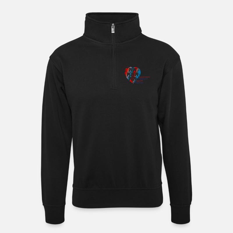 siebenbürgen - Unisex Pullover mit Zip-Kragen - Schwarz