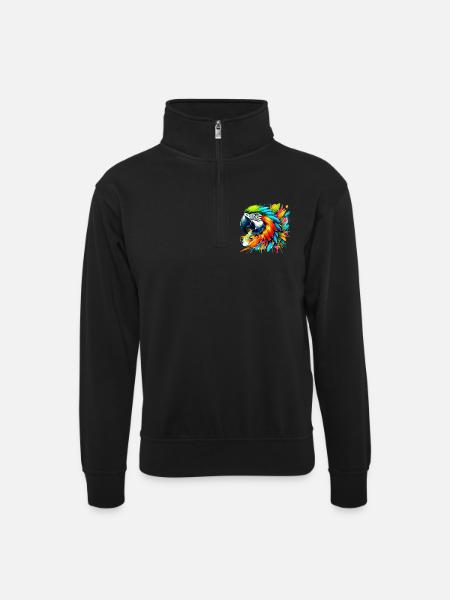 Perroquet - Sweat col montant zippé unisexe - noir