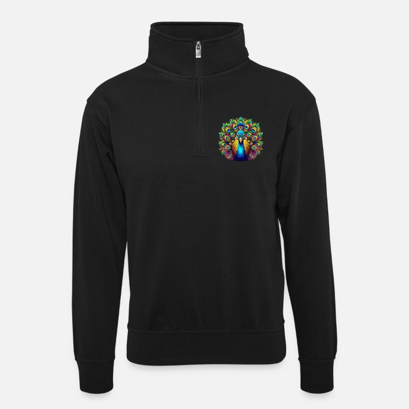 Paon - Sweat col montant zippé unisexe - noir