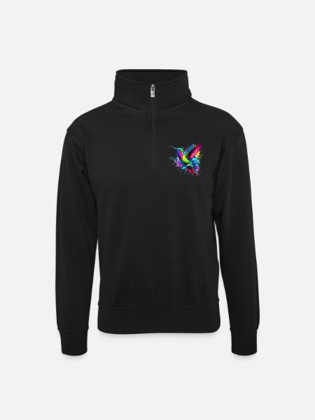 Colibri - Sweat col montant zippé unisexe - noir