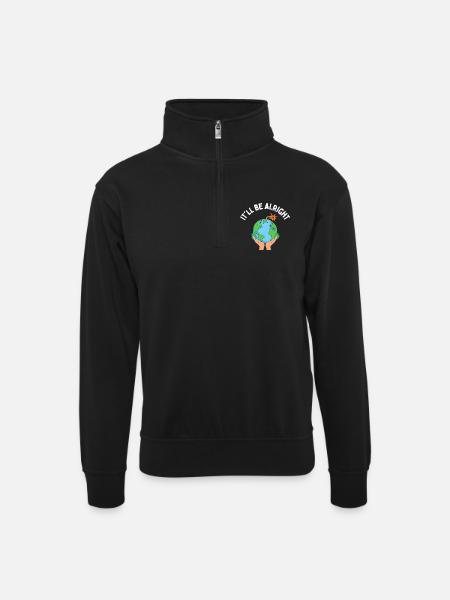 Es wird schon gut - Unisex Pullover mit Zip-Kragen - Schwarz