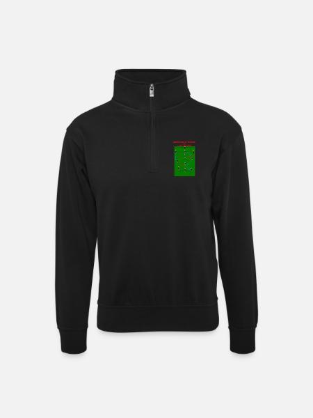 3rd Half - Unisex sweater with zip collar - black
