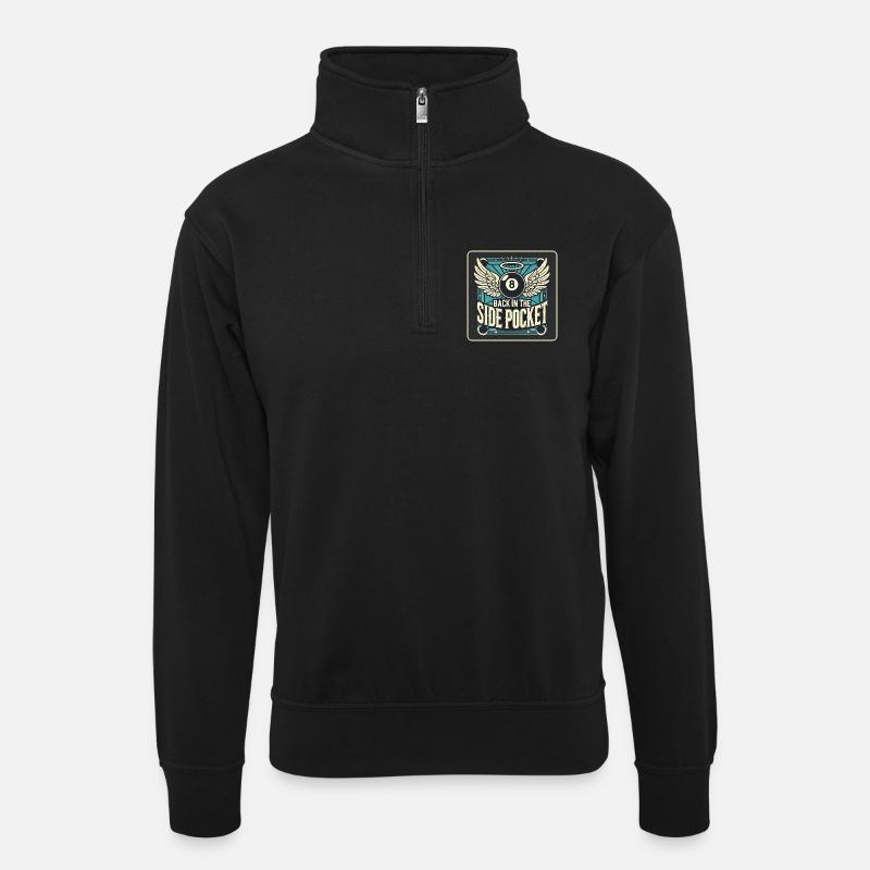 Billiard Design - Unisex sweater with zip collar - black