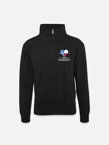 Somalia und Polen 100% Freundschaft - Unisex Pullover mit Zip-Kragen - Schwarz