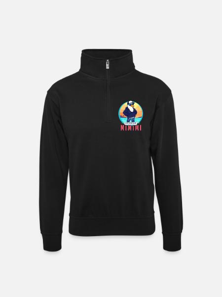 ICH HÖR NUR MIMIMI!!! - Unisex Pullover mit Zip-Kragen - Schwarz