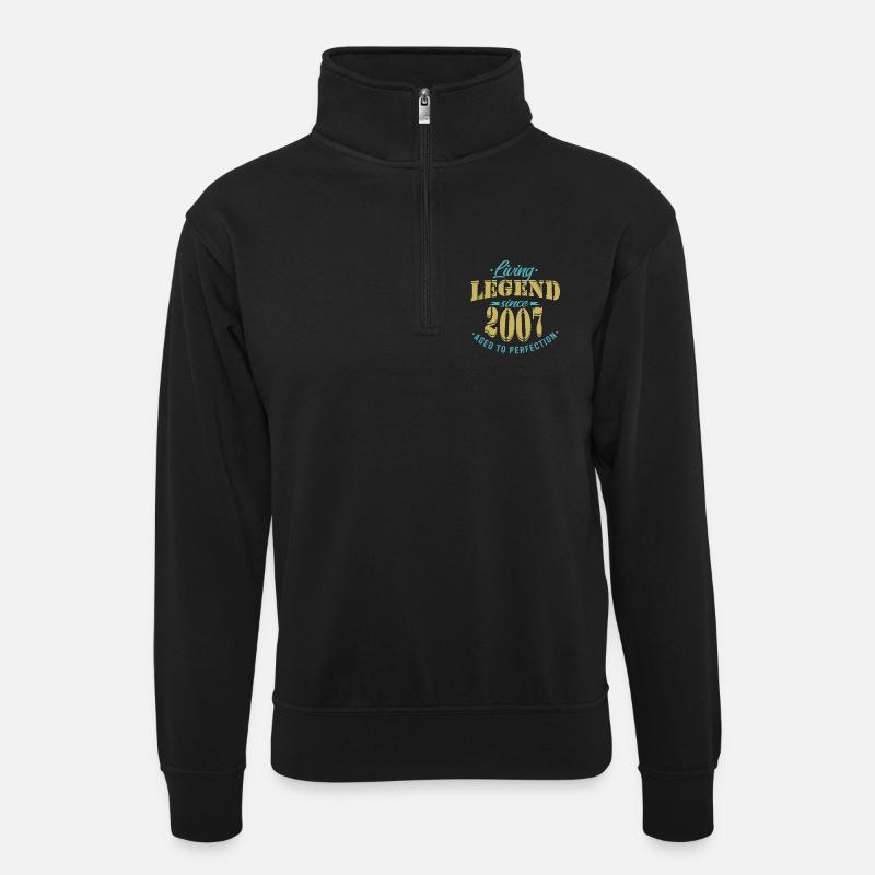 Birthday Legend 2007 Perfection - Unisex sweater with zip collar - black