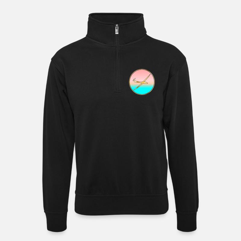 SEA SUNSET GLIDER - Unisex sweater with zip collar - black