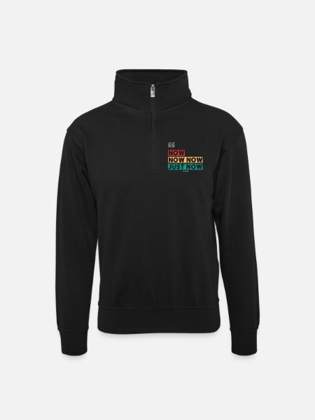 now now - Unisex sweater with zip collar - black