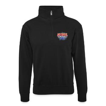 Graffiti zum Muttertag - Unisex Pullover mit Zip-Kragen - Schwarz - Vorne