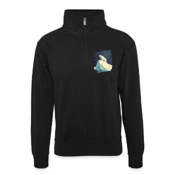 Eisbär - Unisex Pullover mit Zip-Kragen - Schwarz - Vorne