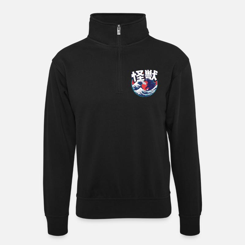 Kaiju - Sweat col montant zippé unisexe - noir