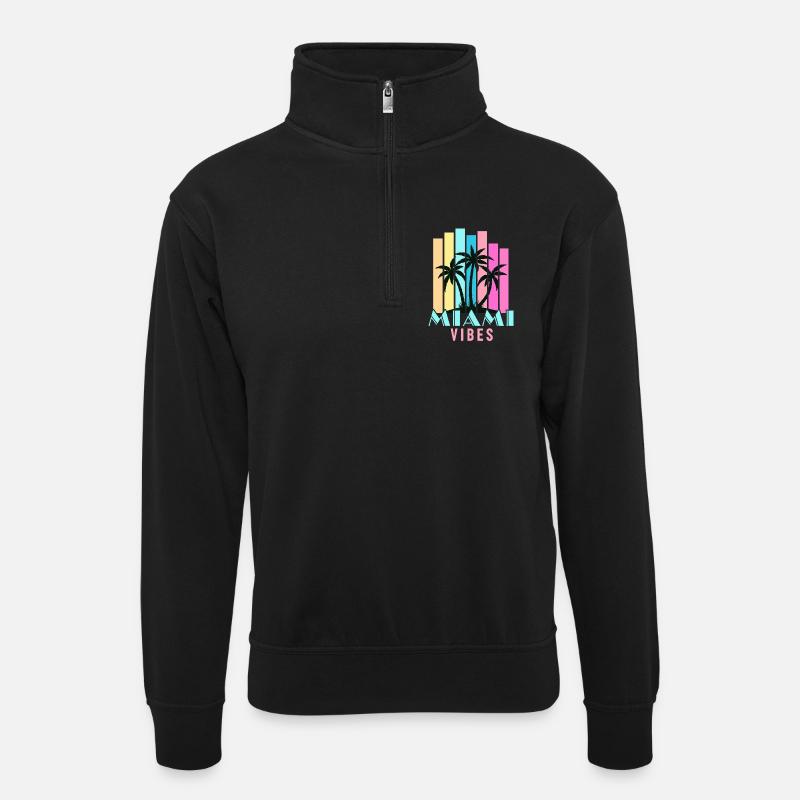 Vibrations de Miami - Sweat col montant zippé unisexe - noir