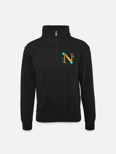 N - Sweat col montant zippé unisexe - noir