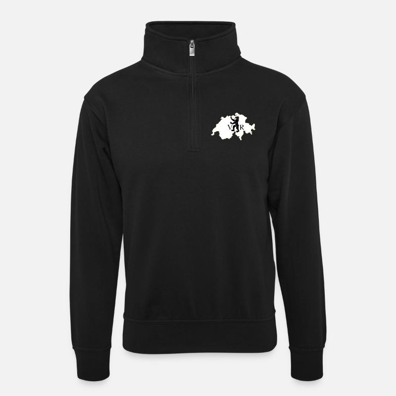 Appenzell Ausserrhoden Schweiz - Unisex Pullover mit Zip-Kragen - Schwarz