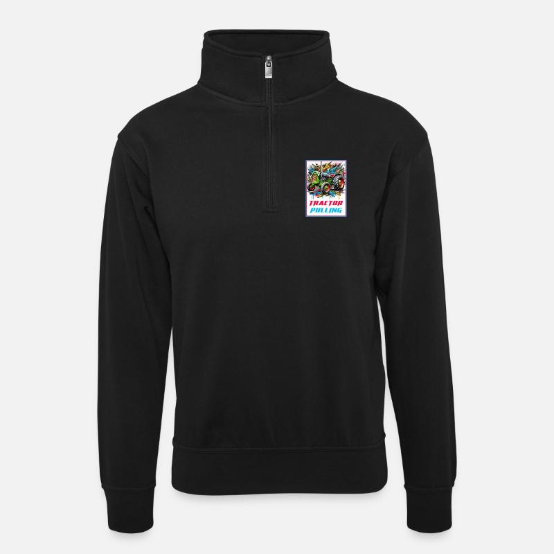 Tractor Pulling Power - Unisex sweater with zip collar - black