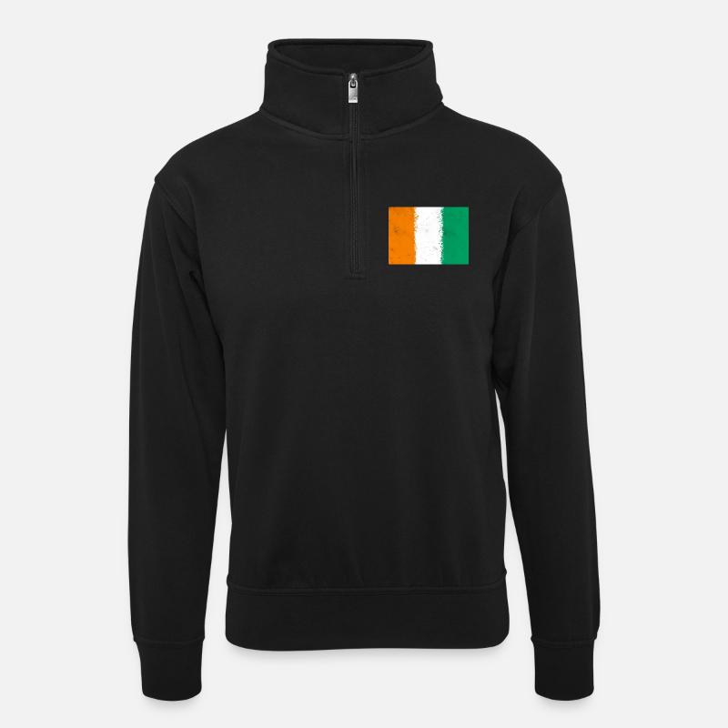 Drapeau de la Côte d’Ivoire - Sweat col montant zippé unisexe - noir