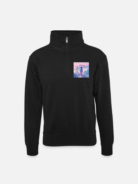 Mentally Somewhere Else – Aesthetic Dreamscape - Unisex sweater with zip collar - black