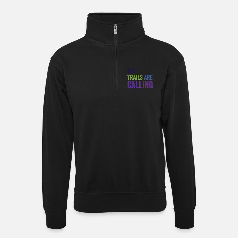 Die Spuren rufen - Unisex Pullover mit Zip-Kragen - Schwarz