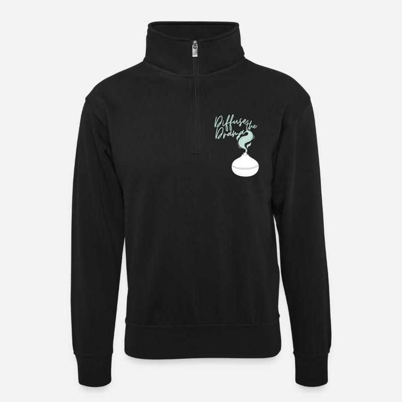 Diffuser le drame - Sweat col montant zippé unisexe - noir