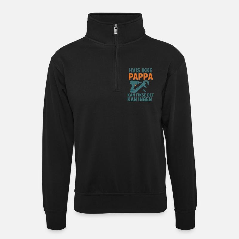Memory Design with Tools Motif - Unisex sweater with zip collar - black