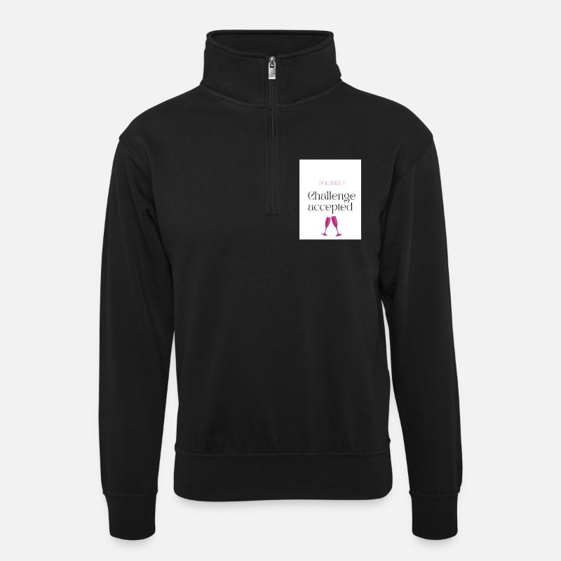 Die_letzten_stunden  - Unisex Pullover mit Zip-Kragen - Schwarz