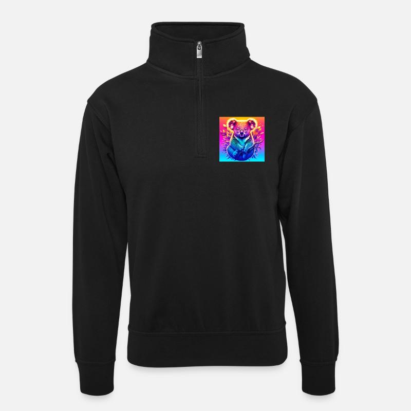 Koala - Sweat col montant zippé unisexe - noir