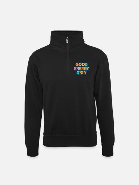 Good - Unisex sweater with zip collar - black