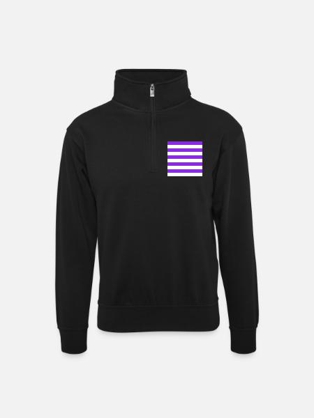 The Stripes - Unisex sweater with zip collar - black