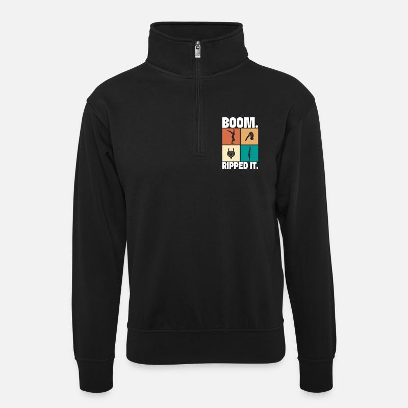 Kunstspringen Turmspringer Sprungbrett - Unisex Pullover mit Zip-Kragen - Schwarz