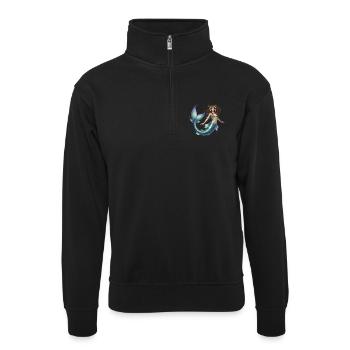 Nymphe de mer à nageoire écailleuse - Sweat col montant zippé unisexe - noir - Devant